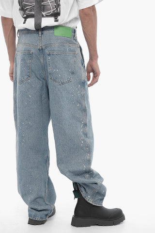 Wide Leg Jeans with Acid Wash Details 26cm