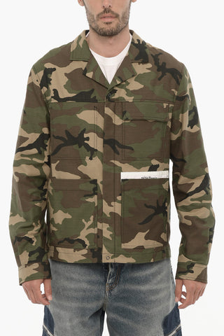Camouflage Overshirt with Zip Closure