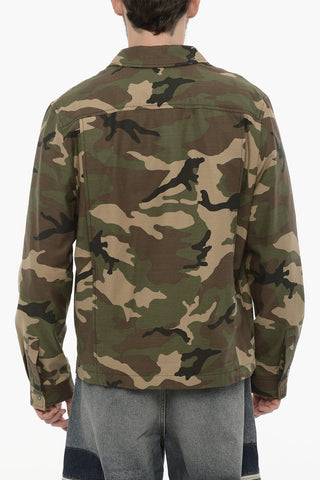 Camouflage Overshirt with Zip Closure