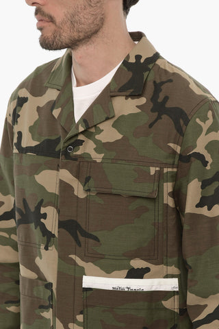 Camouflage Overshirt with Zip Closure