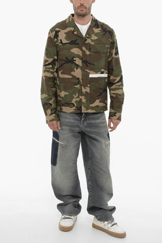 Camouflage Overshirt with Zip Closure