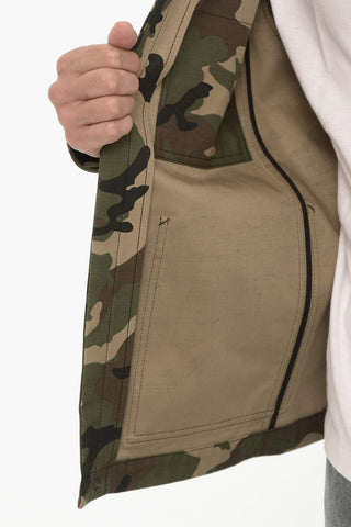 Camouflage Overshirt with Zip Closure