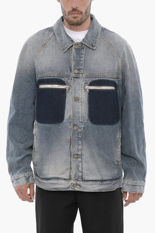 Delavè Effect Denim Jacket with Double Breast Pocket