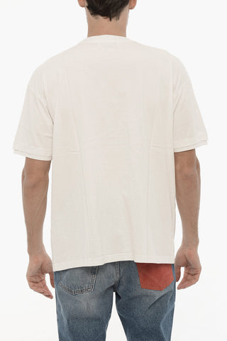 Rundhals-T-Shirt aus Baumwolle mit abnehmbarer Kette