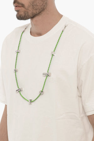 Rundhals-T-Shirt aus Baumwolle mit abnehmbarer Kette