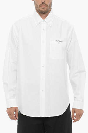 Camicia Button Down in Cotone Piquet con Taschino
