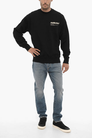 Rundhals-Sweatshirt aus aufgerauter Baumwolle mit aufgedrucktem Logo