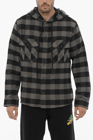 Buffalo Checked Overshirt with Hood