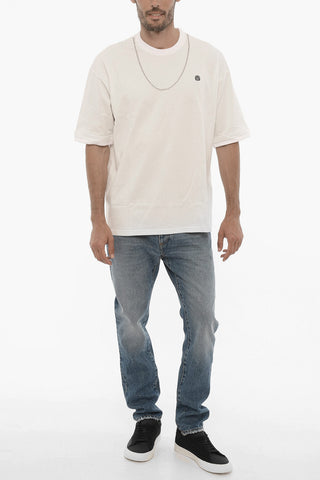 Rundhals-T-Shirt Mit Abnehmbarer Kette Und Gesticktem Logo