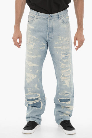Straight Leg Distressed Jeans 23cm