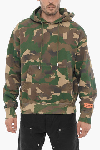 Camouflage Effect Hoodie with Patch Pocket