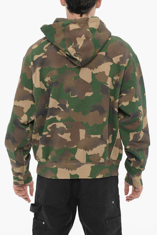Camouflage Effect Hoodie with Patch Pocket