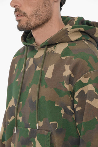 Camouflage Effect Hoodie with Patch Pocket
