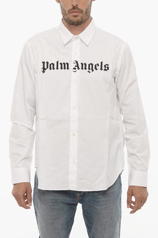 Poplin Cotton Shirt with Printed Logo