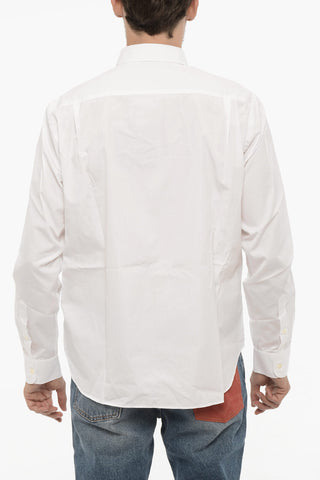 Poplin Cotton Shirt with Printed Logo