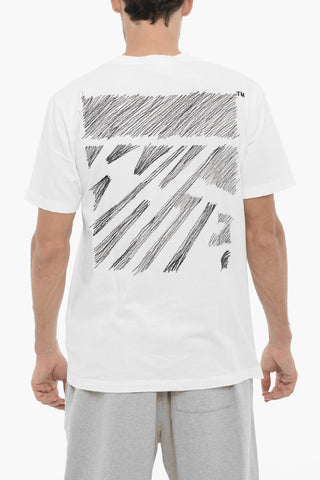 SEASONAL Rundhals-T-Shirt SCRIBBLE DIAG Bestickt