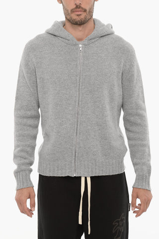 Pullover aus Nylon und Wolle mit Kapuze
