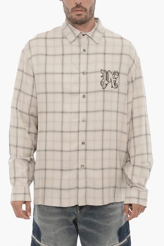 Checked Casual Shirt with Embossed Monogram
