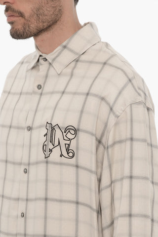 Checked Casual Shirt with Embossed Monogram