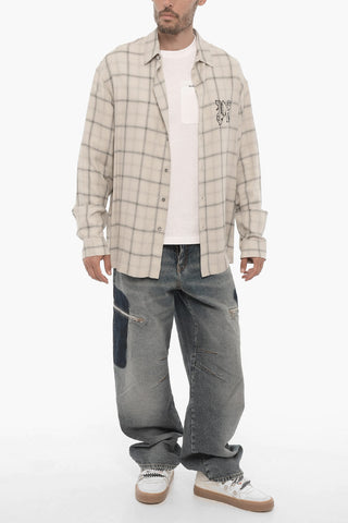 Checked Casual Shirt with Embossed Monogram