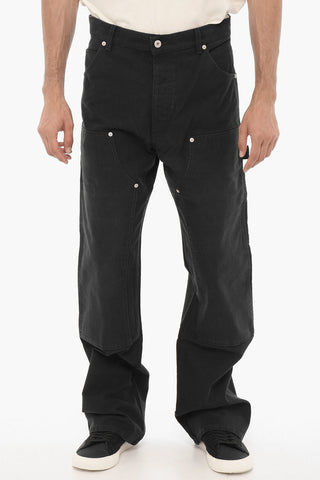 Solid Color CARPENTER 5 Pockets Pants