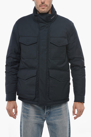 Solid Color Utility Down Jacket with Extractable Hood