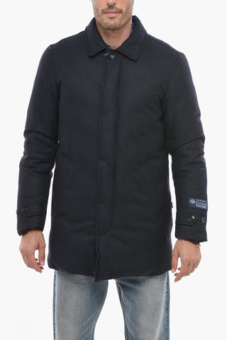 LORO PIANA Solid Color Down Jacket with Virgin Wool and Cashmere Shell
