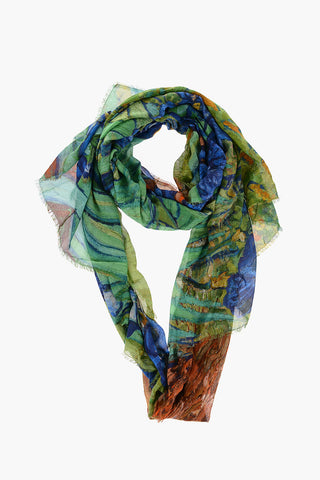 GETTY Tie Dye Effect Silk Blend AUGUSTE RENOIR Stole