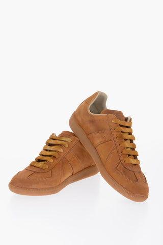 MM22 Lace-up Sneakers with Visible Stitching