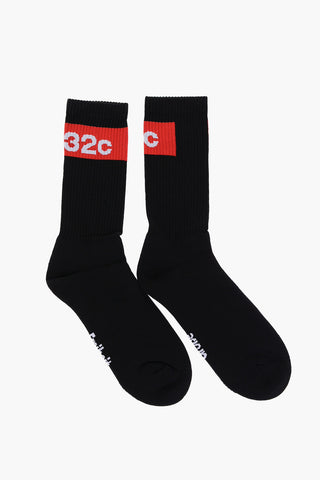 Two-Tone Ribbed Long Socks