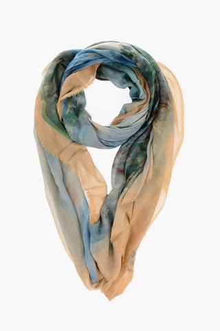 GETTY Tie Dye Effect Silk Blend AUGUSTE RENOIR Stole