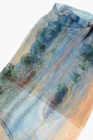GETTY Tie Dye Effect Silk Blend AUGUSTE RENOIR Stole