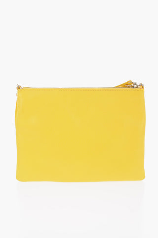Solid Color Textured Leather Bag with Removable Shoulder Strap