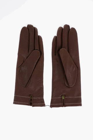Guanti In Pelle con Interno in Lana
