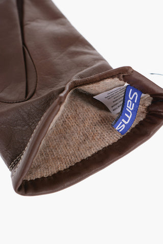 Guanti In Pelle con Interno in Lana