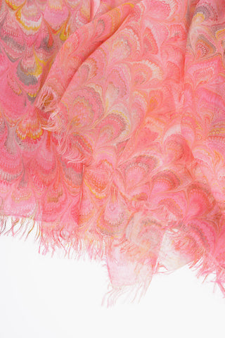 IL PAPIRO Patterned Silk Blend Scarf