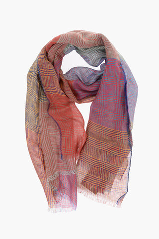 District Check Motif Linen SHAAL-NUR Foulard