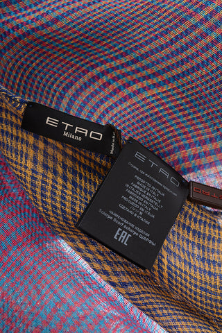 District Check Motif Linen SHAAL-NUR Foulard