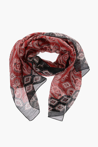 Patterned Linen and Silk DELHY Foulard