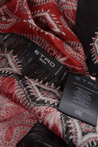 Patterned Linen and Silk DELHY Foulard