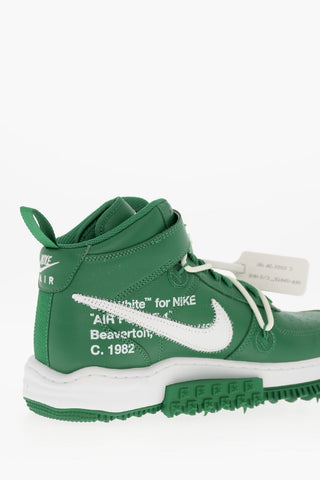 OFF-WHITE Leather  AIR FORCE 1MID High Top Sneakers with Air Bubble Sole
