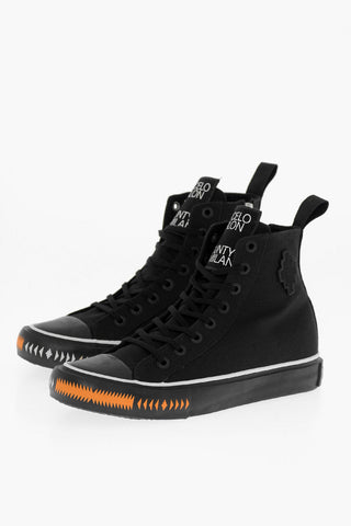 Sneakers Alte TAPE In Cotone con Dettaglio a Contrasto