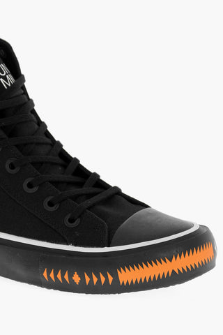 Sneakers Alte TAPE In Cotone con Dettaglio a Contrasto