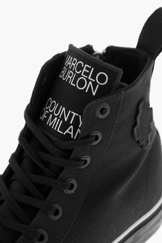 Sneakers Alte TAPE In Cotone con Dettaglio a Contrasto