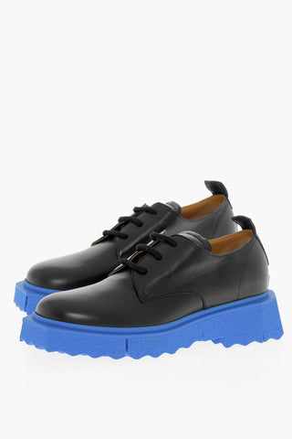 Scarpe Derby in Pelle con Suola a Contrasto