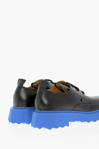 Scarpe Derby in Pelle con Suola a Contrasto