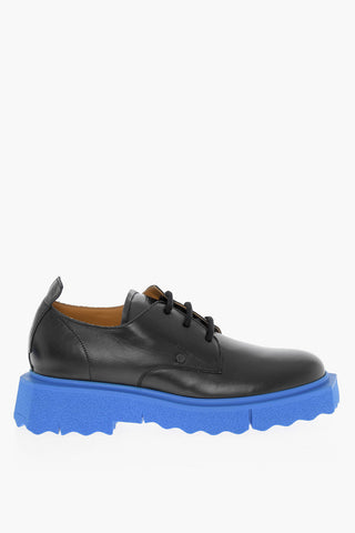 Leather Derby Shoes with Contrasting Sole