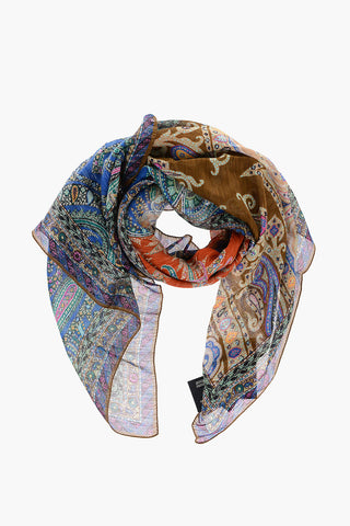 Patterned Linen and Silk DELHY Foulard