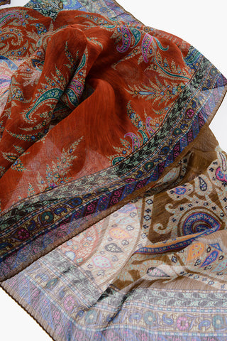 Patterned Linen and Silk DELHY Foulard