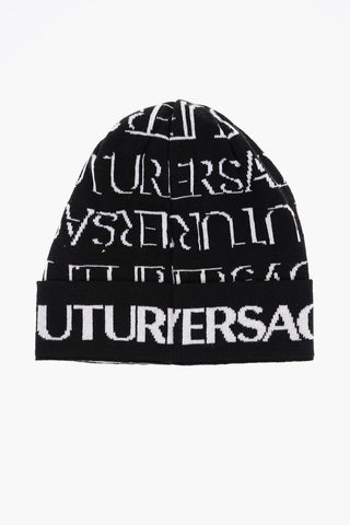 JEANS COUTURE All-Over Logo Wool Blend Beanie